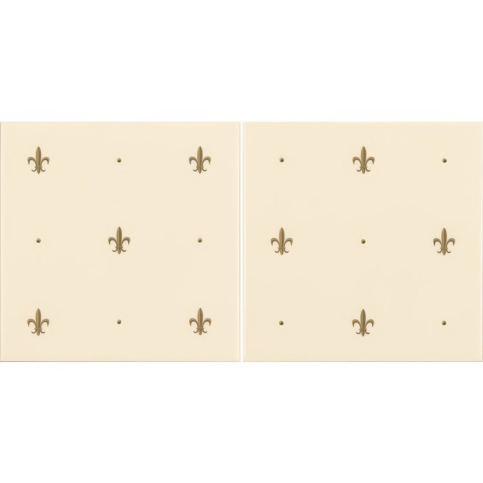 Fleur de Lis Gold on County White (2 Tile Set) – pattern detail