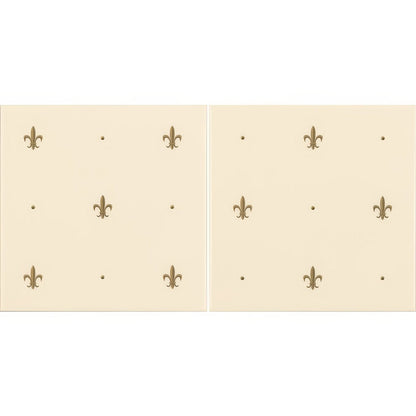 Fleur de Lis Gold on County White (2 Tile Set)
