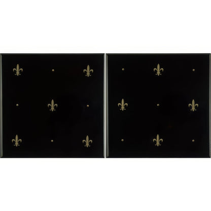 Fleur de Lis Gold on Jet Black (2 Tile Set)