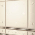 Fleur de Lis Platinum on Brilliant White (2 Tile Set) – pattern detail