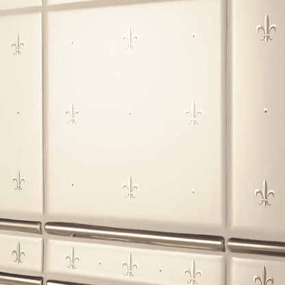 Fleur de Lis Platinum on Brilliant White (2 Tile Set)