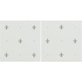 Fleur de Lis Platinum on Brilliant White (2 Tile Set)