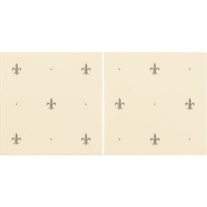 Fleur De Lis Platinum on County White (2 Tile Set) - thumbnail 2