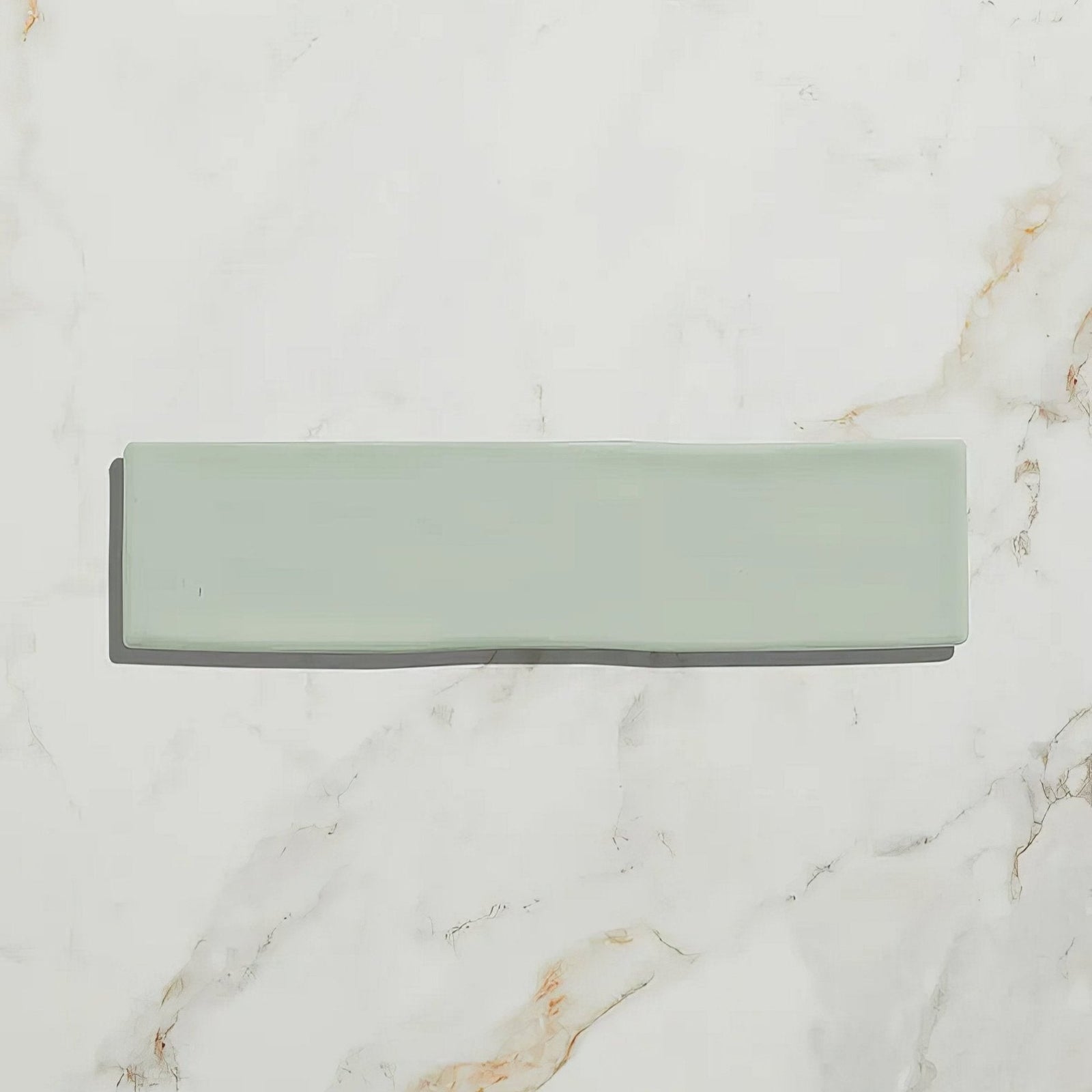 Fondant ceramic sage rectangular matte light green ceramic tile with subtle wavy edge for wall or floor use