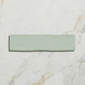 Fondant ceramic sage rectangular matte light green ceramic tile with subtle wavy edge for wall or floor use