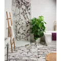 Fondant ceramic white bathroom tiles with white and gray marble pattern and sleek modern design
