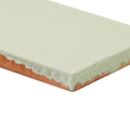 Forecast arran rectangle glazed tile is a ceramic tile with a smooth matte light green glaze and exposed terracotta edges