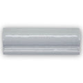 A sleek glossy light gray ceramic tile with a subtle curved profile and two horizontal ridges from Forecast Cromarty Glazed Dado