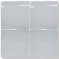 Four square glossy light gray ceramic tiles arranged in a grid forecast cromarty square glazed tile