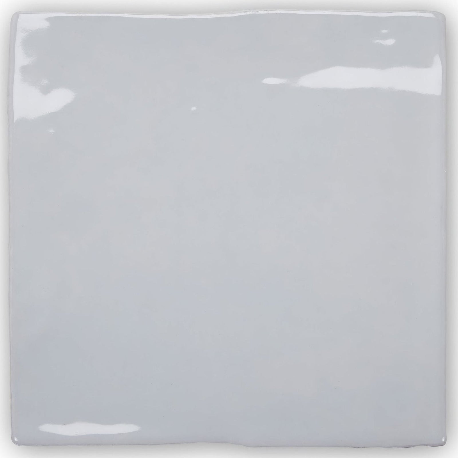 Forecast cromarty square glazed tile is a square glossy light gray ceramic tile with subtle reflective highlights