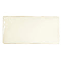 Cream-colored Forecast Fair Isle rectangle glazed ceramic tile with a glossy finish and slightly irregular edges