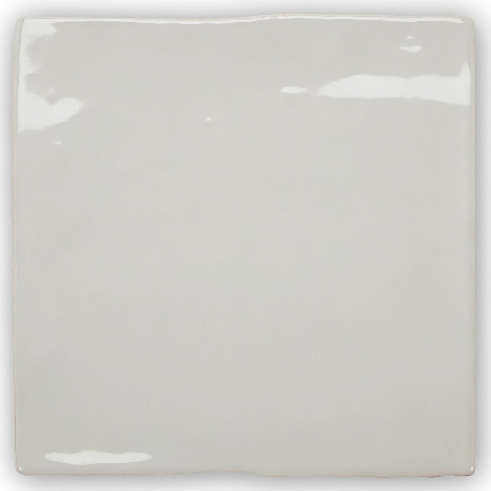 Forecast Fair Isle square glazed tile in off-white ceramic with a glossy finish and subtle reflective highlights