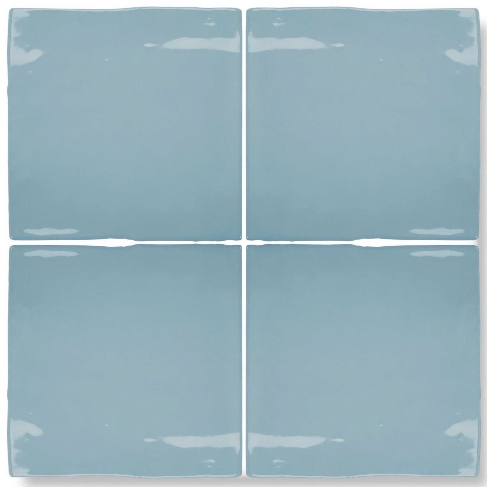 Forecast forth square glazed tile four light blue ceramic tiles with glossy finish and slightly uneven edges