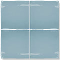 Forecast forth square glazed tile four light blue ceramic tiles with glossy finish and slightly uneven edges