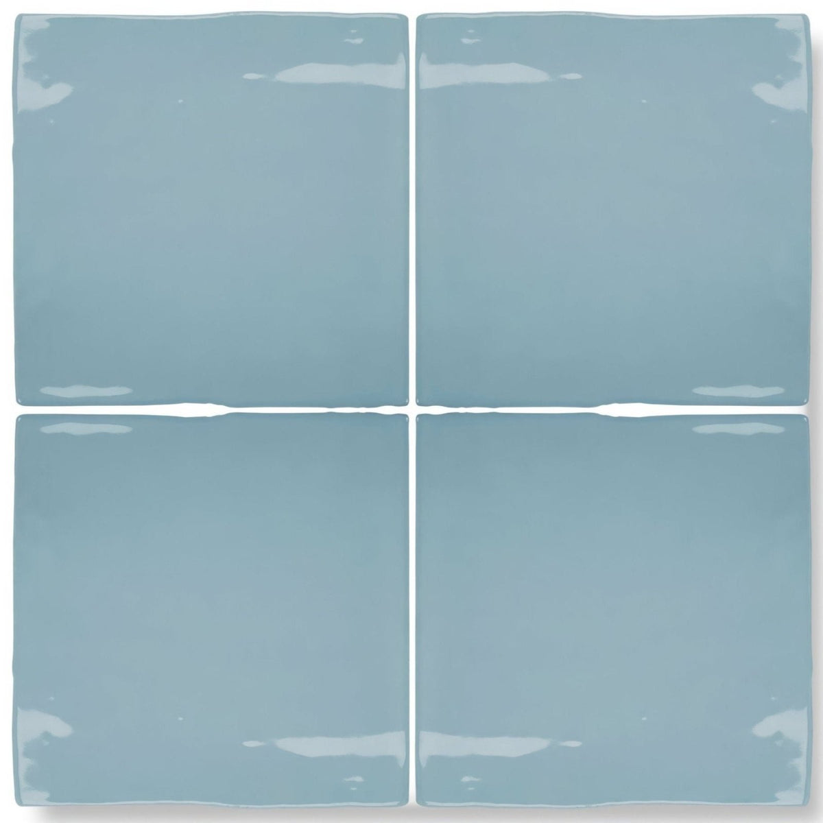 Forecast forth square glazed tile four light blue ceramic tiles with glossy finish and slightly uneven edges