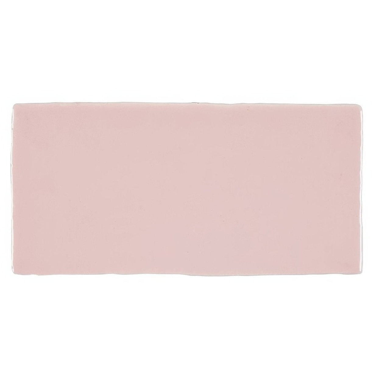 A smooth rectangular pink ceramic tile with a subtle glossy finish forecast lundy rectangle glazed tile