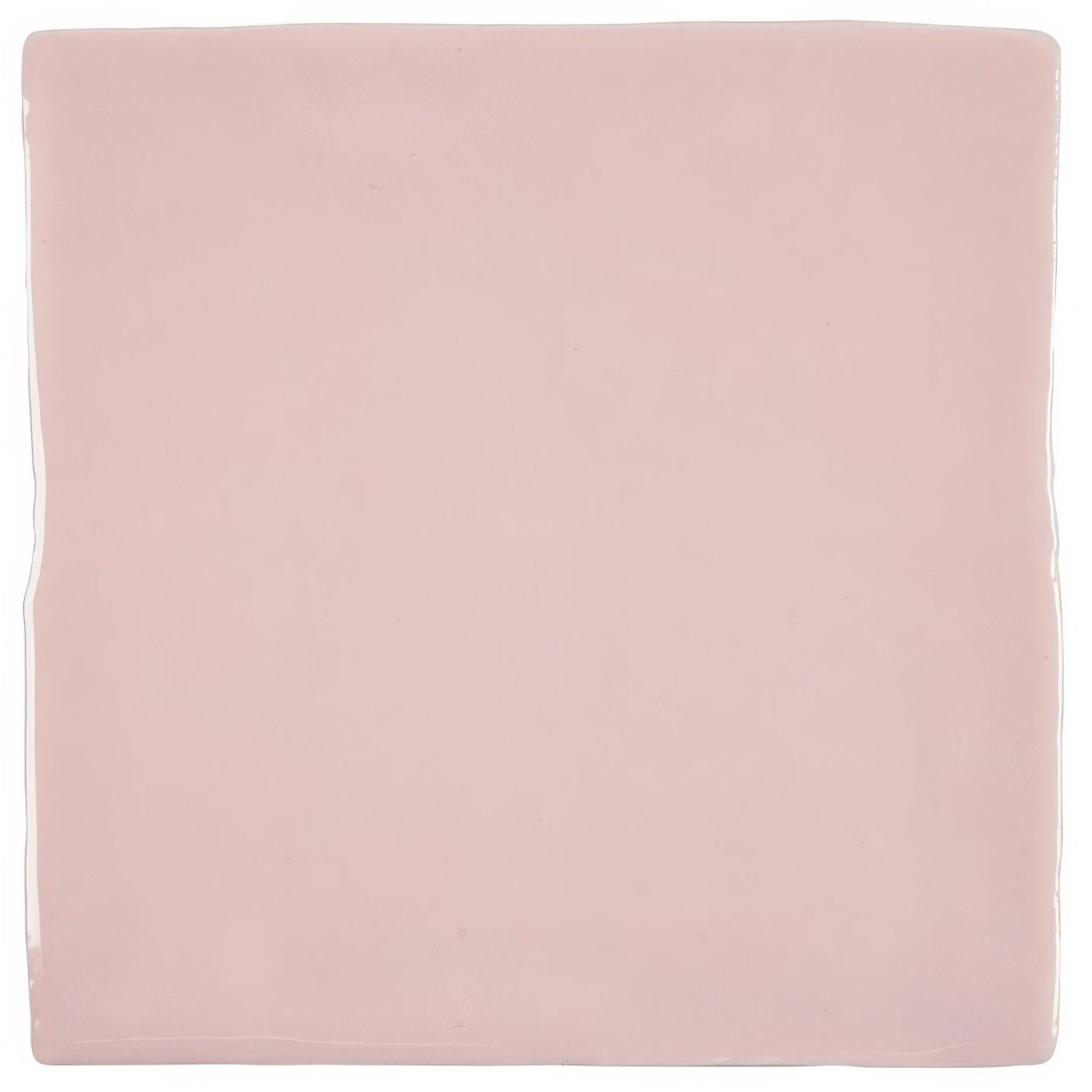 A smooth square ceramic tile with a soft blush pink glaze from forecast lundy square glazed tile collection