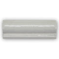 A sleek glossy white ceramic tile with smooth curved edge and subtle horizontal ridges from forecast portland glazed dado