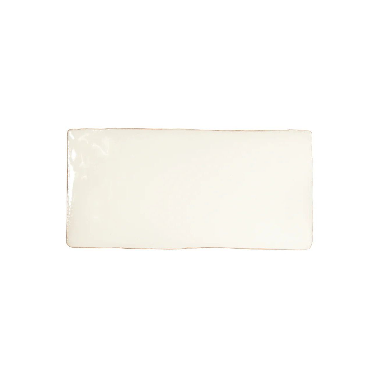 Cream-colored rectangular ceramic tile with smooth glossy finish from the forecast sky rectangle glazed tile collection