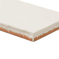 Forecast sky rectangle glazed tile is a glossy white ceramic tile with exposed terracotta edges and rectangular shape