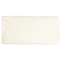 Cream-colored Forecast Sky rectangle glazed tile with a glossy finish and slightly rounded edges made of ceramic