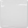 A glossy white ceramic forecast wight square glazed tile with slightly rounded edges and a smooth reflective surface