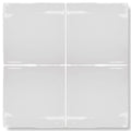 Set of four square glossy white ceramic forecast wight square glazed tiles with slightly uneven edges