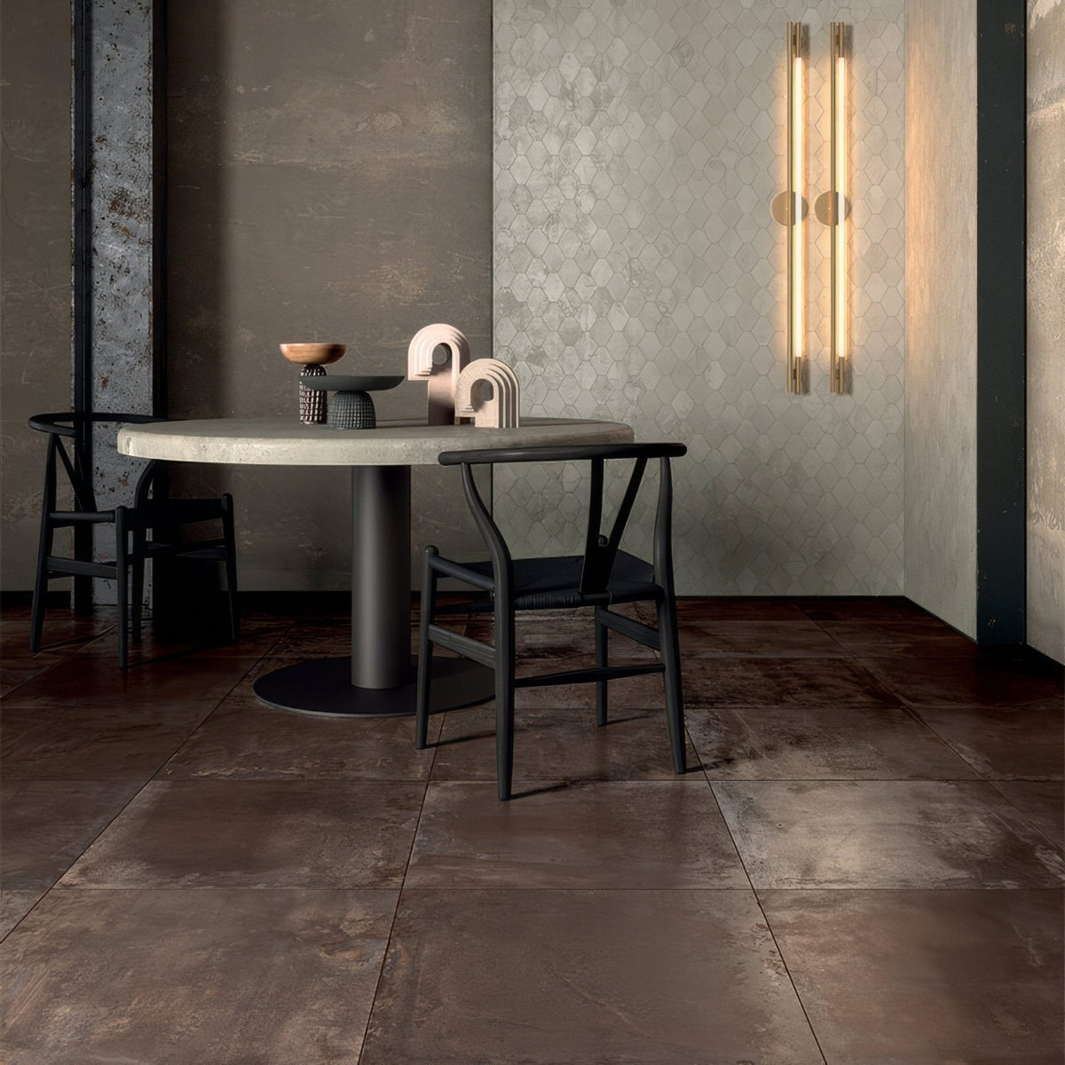 Forged Lava Porcelain Tile dark brown textured porcelain tile