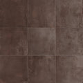 Dark brown forged lava porcelain tile with textured matte finish and subtle tone variations
