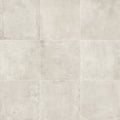 Beige forged titanium porcelain tile with concrete-effect and subtle gray veining in square floor tile design