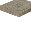 Foundry Moonblossom Inset metal tile with a matte finish and raised four-leaf clover design in subtle texture