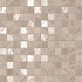 Beige and white four seasons sand mosaic tile with marble effect and glossy textured finish