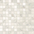 Four seasons snow mosaic tile in white and gray with subtle marble-like pattern for decorative wall use