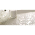 Four Seasons Snow mosaic white mosaic tile countertop with subtle textured glossy finish