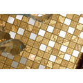 Four seasons summer mosaic gold and white mosaic tile with textured glossy finish for decorative use