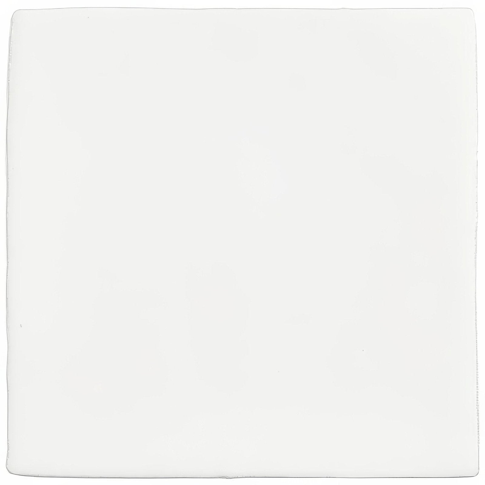 Frost field tile plain white square coaster with smooth slightly glossy ceramic surface for tabletop use