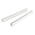 Two sleek white cylindrical frost rustic pencils with smooth polished surfaces for writing and drawing