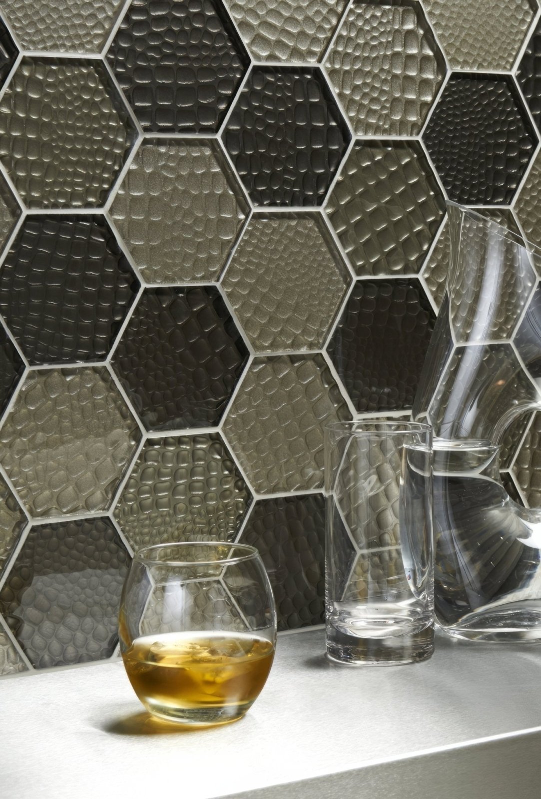 Futura Sepia Hexagon Mosaic