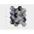 Future Sapphire Mosaic grey, blue and black hexagon mosaic panel with a 3D geometric design