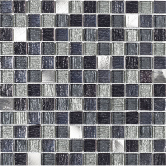 Galactic Black Glass & Metal Mix Mosaic - alternate view