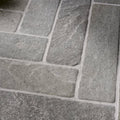 Galway limestone seasoned parquet gray stone tiles with natural textured surface and subtle tone variations