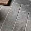 Galway limestone seasoned parquet gray stone effect floor tiles with textured natural surface and subtle tone variations