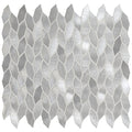 Silver metallic hexagonal gauntlet aluminium mosaic tile with brushed textured finish for wall decor