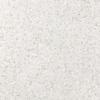 White speckled quartz countertop with smooth polished finish in gemstones terrazzo white matt 60 x 60cm tile