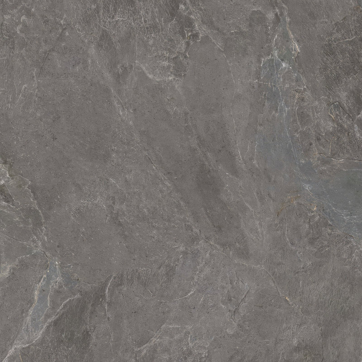 Genesis anthracite matt porcelain tile 120 x 120cm featuring dark gray stone with subtle veining and a matte finish