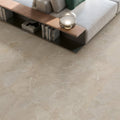 Genesis Beige Matt Porcelain 120 x 120cm beige marble-effect porcelain floor tile with subtle veining and a matt finish