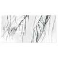 Georgica pond diamond sawn edge polished white marble tile with elegant black veining and smooth surface