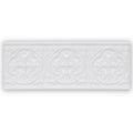 White ceramic tile giralda hielo white border with three embossed floral medallions for decorative use