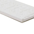 White ceramic tile giralda hielo white border with embossed floral pattern for decorative wall applications