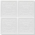White ceramic ceiling tiles giralda hielo with raised floral and scrollwork patterns for decorative use